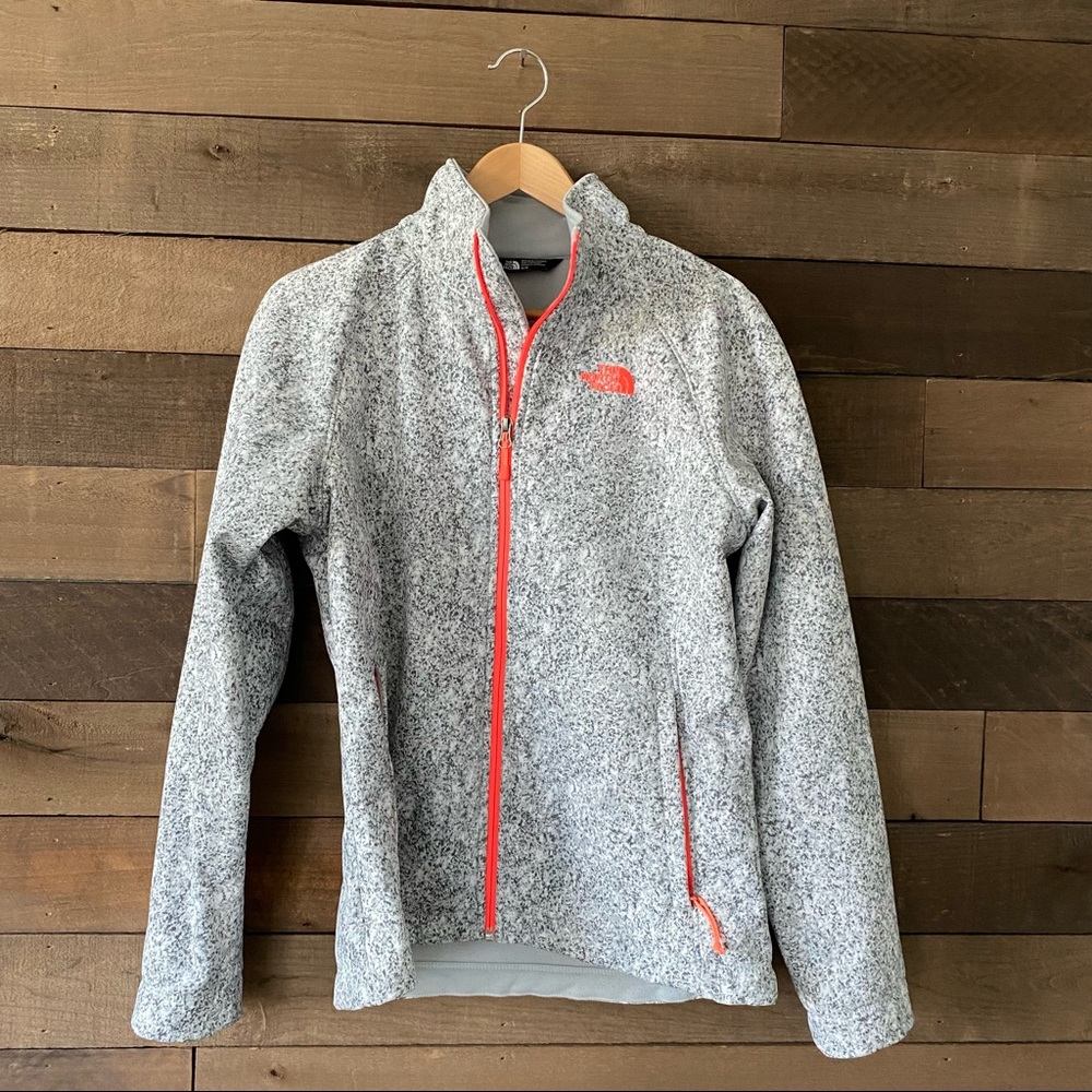 The North Face Gray Jacket with Coral Accents